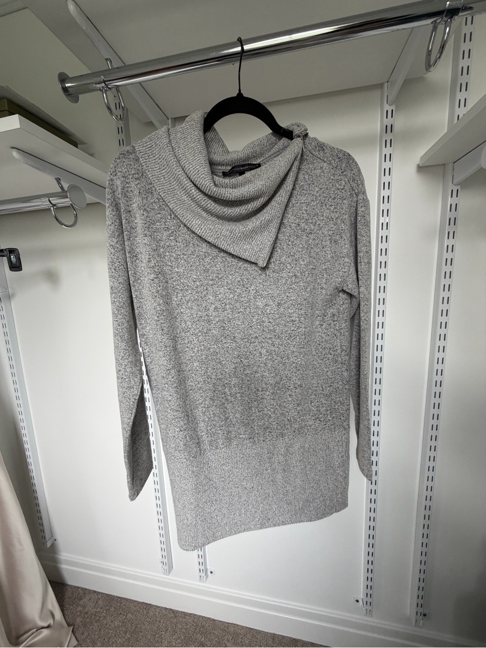 White House Black Market Light Gray Cowl Neck Sweater